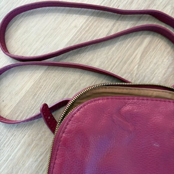** HOBO Leather Red Pink Mini Crossbody Purse Bag - Picture 3 of 9